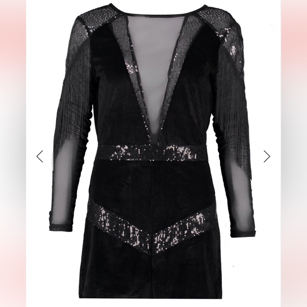 NWT Black Fringe Romper